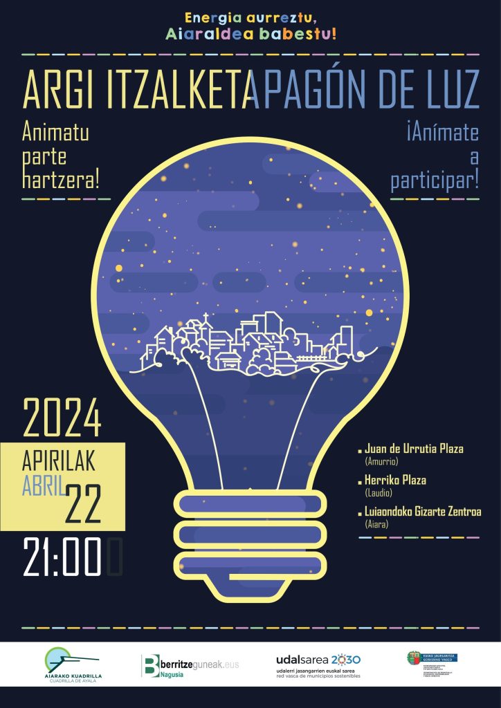 KARTELA_ITZALKETA-724x1024 La Cuadrilla de Aiaraldea lanza desde su área de Medio Ambiente una campaña de sensibilización de ahorro energético enmarcada dentro del proyecto de agenda escolar 2030 comarcal