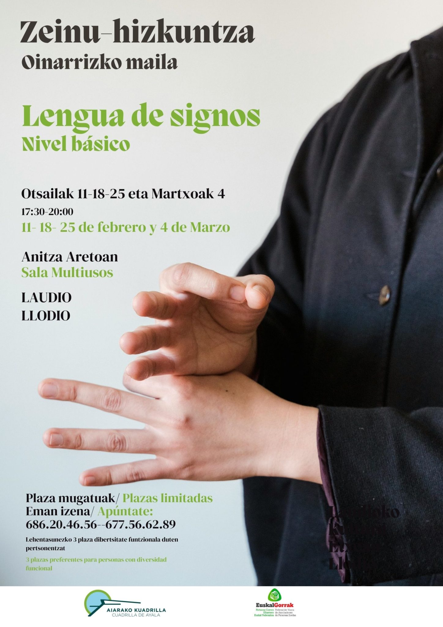 ZEINU-HIZKUNTZA-lengua-de-signos-Laudio-scaled La Cuadrilla de Aiaraldea oferta un año más un curso de lenguaje de signos para toda la comarca
